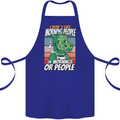 Dinosaur I Don't Like Morning People Funny Cotton Apron 100% Organic Royal Blue