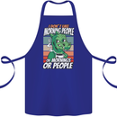Dinosaur I Don't Like Morning People Funny Cotton Apron 100% Organic Royal Blue
