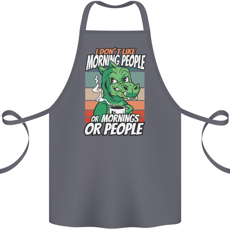 Dinosaur I Don't Like Morning People Funny Cotton Apron 100% Organic Steel