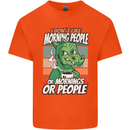 Dinosaur I Don't Like Morning People Funny Kids T-Shirt Childrens Orange