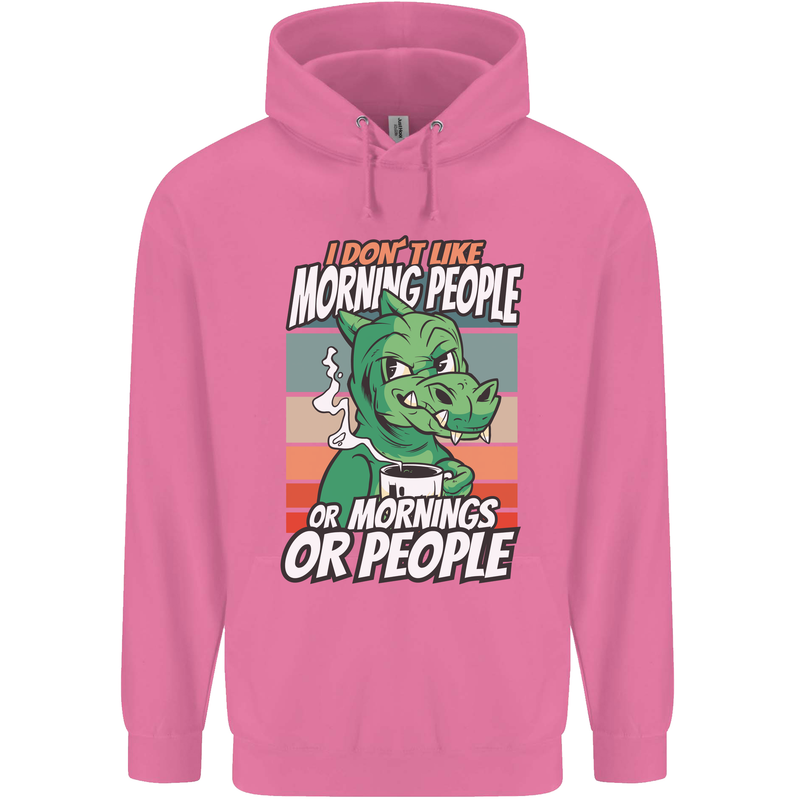 Dinosaur I Don't Like Morning People Funny Mens 80% Cotton Hoodie Azelea