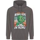 Dinosaur I Don't Like Morning People Funny Mens 80% Cotton Hoodie Charcoal
