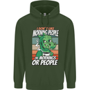 Dinosaur I Don't Like Morning People Funny Mens 80% Cotton Hoodie Forest Green