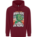 Dinosaur I Don't Like Morning People Funny Mens 80% Cotton Hoodie Maroon