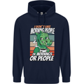 Dinosaur I Don't Like Morning People Funny Mens 80% Cotton Hoodie Navy Blue