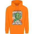 Dinosaur I Don't Like Morning People Funny Mens 80% Cotton Hoodie Orange