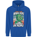 Dinosaur I Don't Like Morning People Funny Mens 80% Cotton Hoodie Royal Blue