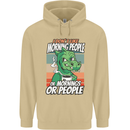 Dinosaur I Don't Like Morning People Funny Mens 80% Cotton Hoodie Sand