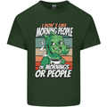 Dinosaur I Don't Like Morning People Funny Mens Cotton T-Shirt Tee Top Forest Green