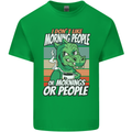 Dinosaur I Don't Like Morning People Funny Mens Cotton T-Shirt Tee Top Irish Green