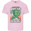 Dinosaur I Don't Like Morning People Funny Mens Cotton T-Shirt Tee Top Light Pink