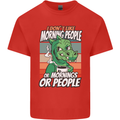 Dinosaur I Don't Like Morning People Funny Mens Cotton T-Shirt Tee Top Red