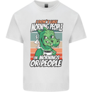 Dinosaur I Don't Like Morning People Funny Mens Cotton T-Shirt Tee Top White