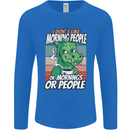 Dinosaur I Don't Like Morning People Funny Mens Long Sleeve T-Shirt Royal Blue