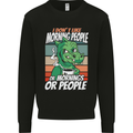 Dinosaur I Don't Like Morning People Funny Mens Sweatshirt Jumper Black