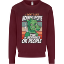 Dinosaur I Don't Like Morning People Funny Mens Sweatshirt Jumper Maroon