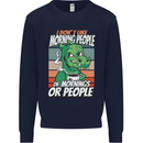 Dinosaur I Don't Like Morning People Funny Mens Sweatshirt Jumper Navy Blue