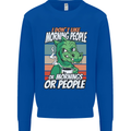 Dinosaur I Don't Like Morning People Funny Mens Sweatshirt Jumper Royal Blue