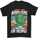 Dinosaur I Don't Like Morning People Funny Mens T-Shirt Cotton Gildan Black