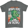 Dinosaur I Don't Like Morning People Funny Mens T-Shirt Cotton Gildan Charcoal