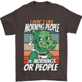 Dinosaur I Don't Like Morning People Funny Mens T-Shirt Cotton Gildan Dark Chocolate