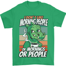 Dinosaur I Don't Like Morning People Funny Mens T-Shirt Cotton Gildan Irish Green