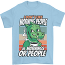 Dinosaur I Don't Like Morning People Funny Mens T-Shirt Cotton Gildan Light Blue