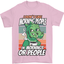 Dinosaur I Don't Like Morning People Funny Mens T-Shirt Cotton Gildan Light Pink