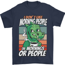 Dinosaur I Don't Like Morning People Funny Mens T-Shirt Cotton Gildan Navy Blue
