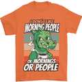 Dinosaur I Don't Like Morning People Funny Mens T-Shirt Cotton Gildan Orange