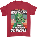 Dinosaur I Don't Like Morning People Funny Mens T-Shirt Cotton Gildan Red