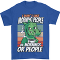 Dinosaur I Don't Like Morning People Funny Mens T-Shirt Cotton Gildan Royal Blue