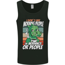 Dinosaur I Don't Like Morning People Funny Mens Vest Tank Top Black