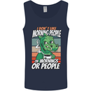 Dinosaur I Don't Like Morning People Funny Mens Vest Tank Top Navy Blue
