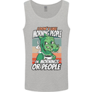 Dinosaur I Don't Like Morning People Funny Mens Vest Tank Top Sports Grey
