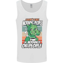 Dinosaur I Don't Like Morning People Funny Mens Vest Tank Top White