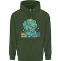 Dinosaur Triceratops Funny Christmas Tree Childrens Kids Hoodie Forest Green