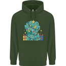 Dinosaur Triceratops Funny Christmas Tree Childrens Kids Hoodie Forest Green
