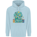 Dinosaur Triceratops Funny Christmas Tree Childrens Kids Hoodie Light Blue