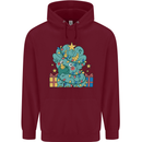 Dinosaur Triceratops Funny Christmas Tree Childrens Kids Hoodie Maroon