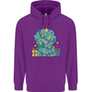 Dinosaur Triceratops Funny Christmas Tree Childrens Kids Hoodie Purple