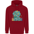 Dinosaur Triceratops Funny Christmas Tree Childrens Kids Hoodie Red