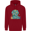 Dinosaur Triceratops Funny Christmas Tree Childrens Kids Hoodie Red