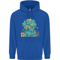 Dinosaur Triceratops Funny Christmas Tree Childrens Kids Hoodie Royal Blue