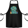 Dinosaur Triceratops Funny Christmas Tree Cotton Apron 100% Organic Black
