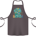 Dinosaur Triceratops Funny Christmas Tree Cotton Apron 100% Organic Dark Grey
