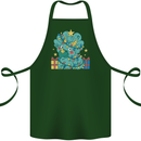 Dinosaur Triceratops Funny Christmas Tree Cotton Apron 100% Organic Forest Green