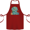 Dinosaur Triceratops Funny Christmas Tree Cotton Apron 100% Organic Maroon