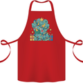 Dinosaur Triceratops Funny Christmas Tree Cotton Apron 100% Organic Red