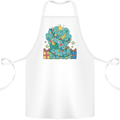 Dinosaur Triceratops Funny Christmas Tree Cotton Apron 100% Organic White
